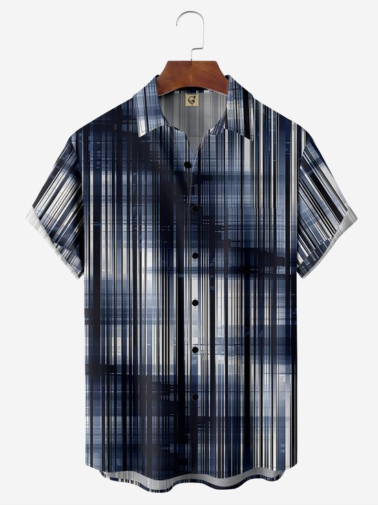 Moisture-wicking Abstract Chest Pocket Hawaiian Shirt