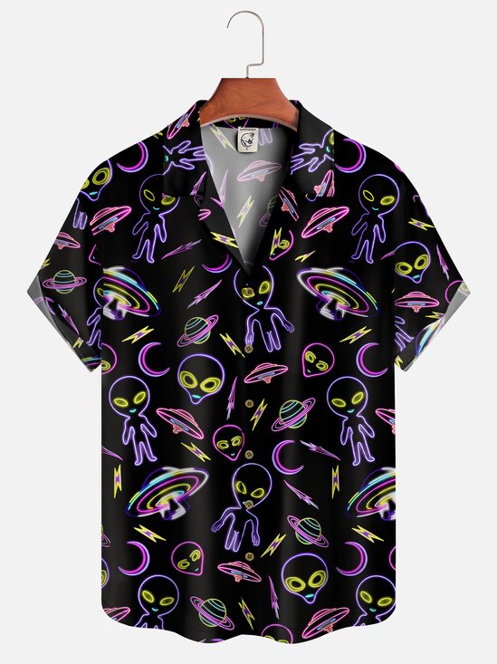 Moisture-wicking UFO Alien Hawaiian Shirt