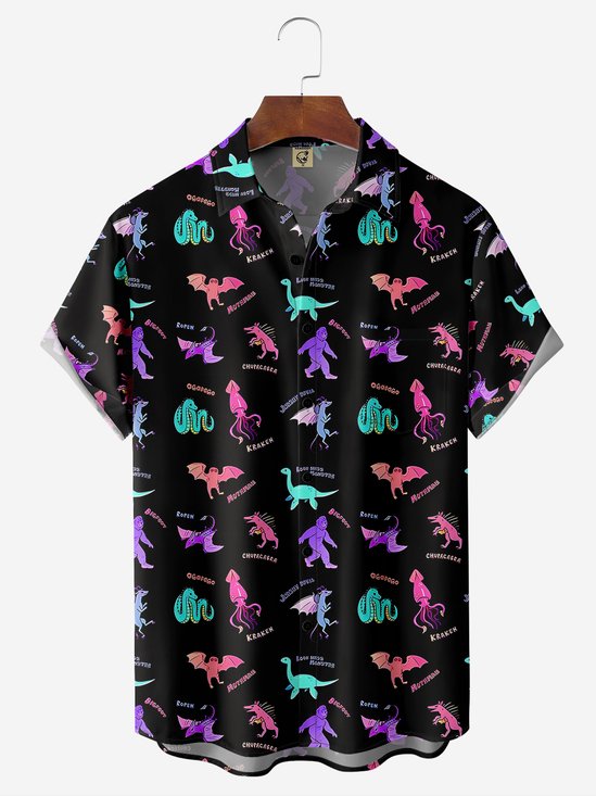 Moisture-wicking Color American Legend Animal Chest Pocket Hawaiian Shirt