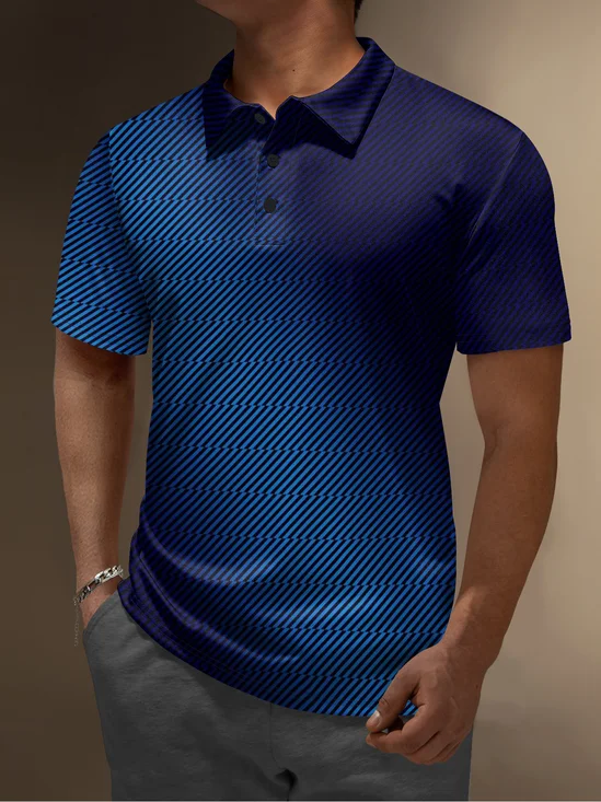 Moisture Wicking Golf Polo 3D Abstract Gradient Geometry