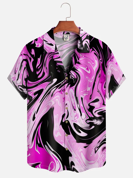 Moisture-wicking Abstract Fluid Textured Casual Shirt