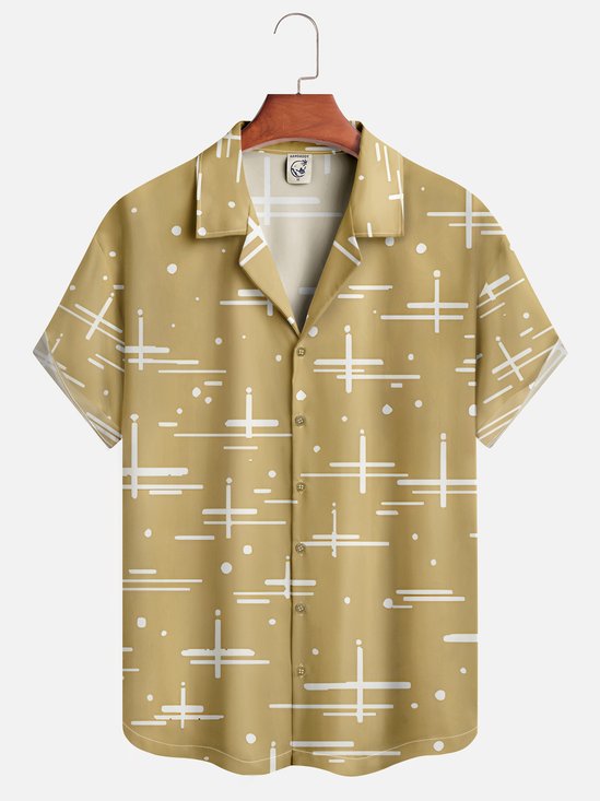 Moisture-wicking Geometric Line Casual Shirt