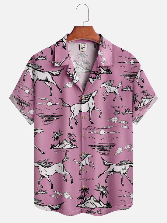 Moisture-wicking Coconut Tree Animal Casual Shirt