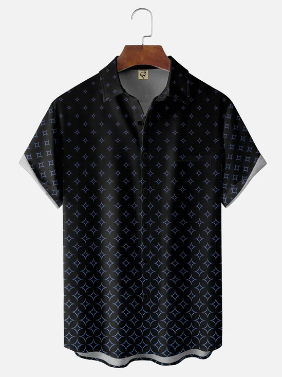 Moisture-wicking Geometric Pattern Hawaiian Shirt