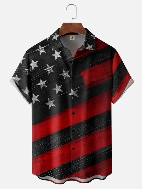 Hardaddy Moisture-wicking Geometric Flag Casual Shirt
