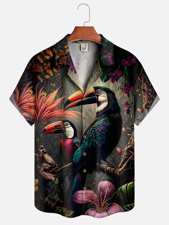 Moisture-wicking Toucan Hawaiian Shirt