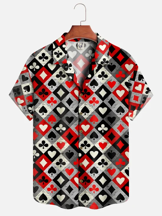 Moisture-wicking Checkered Poker Casual Shirt