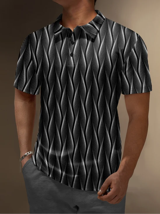 Hardaddy Moisture-wicking Golf Polo 3D Abstract Gradient Polka Dots