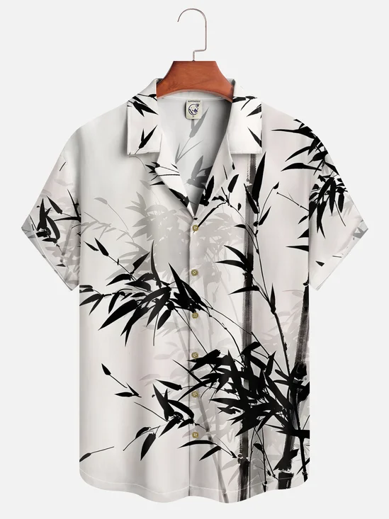 Hardaddy Moisture Wicking Japanese Culture Bamboo Short Sleeve Aloha Shirt