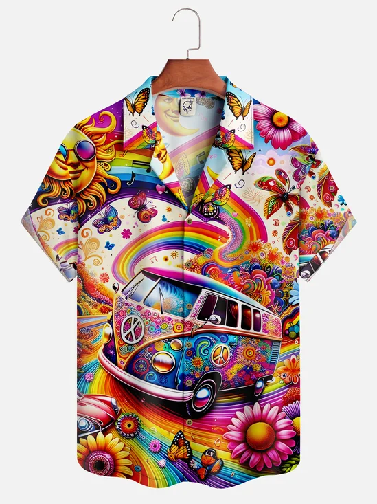 Moisture-wicking Hippie Hawaiian Shirt