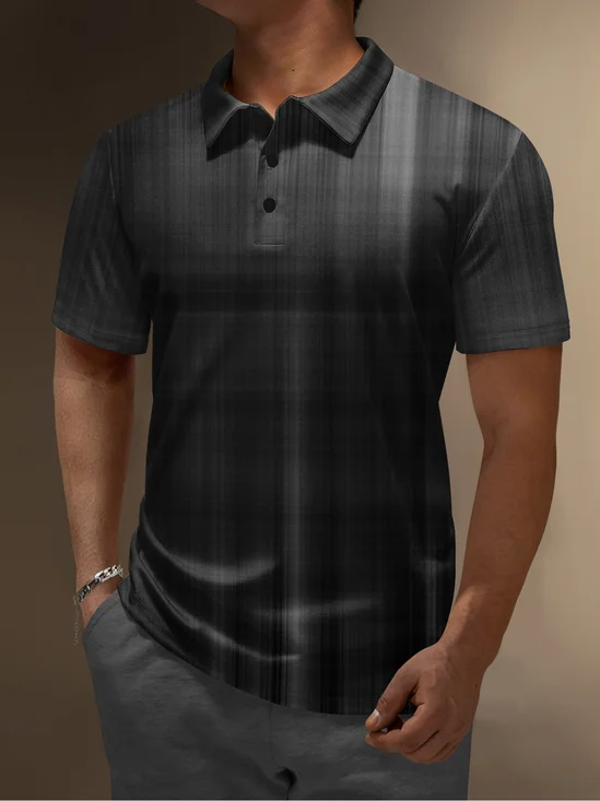 Moisture Wicking Golf Polo 3D Abstract Gradient Color Geometric
