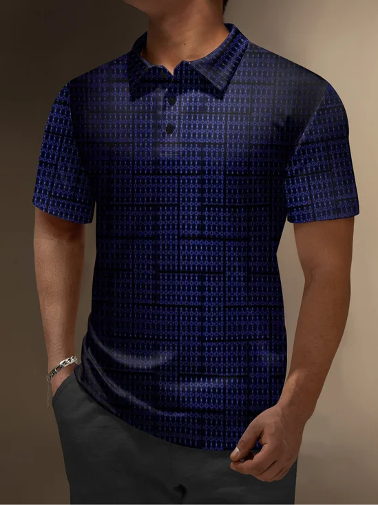 Hardaddy Moisture Wicking Golf Polo 3D Gradient Color Abstract Geometry