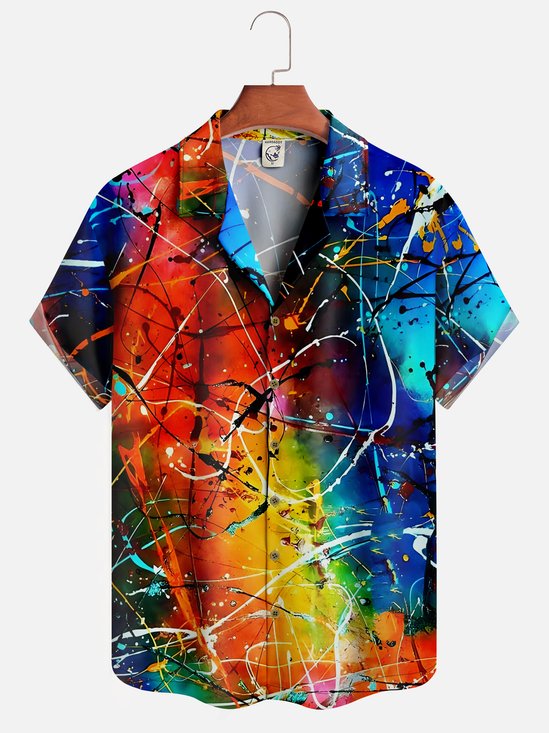 Moisture-wicking Abstract Line Art Hawaiian Shirt