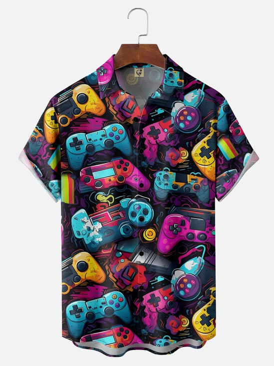 Moisture-wicking Game Chest Pocket Hawaiian Shirt
