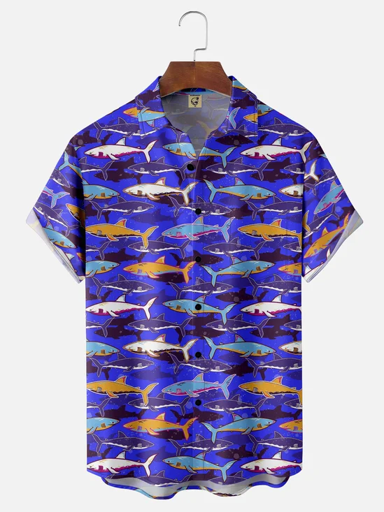 Hardaddy Moisture-Wicking Shark Print Shirt