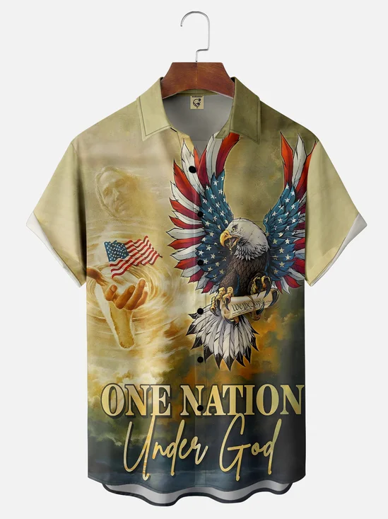 Hardaddy Moisture-wicking God Bless America Print Shirt