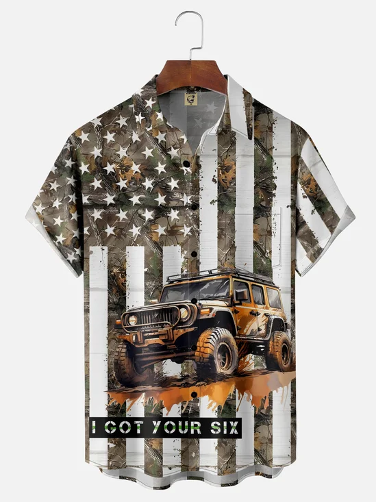 Hardaddy I Got Your Six Camouflage Off-road Jeep National Patriotic Hawaiian Shirt
