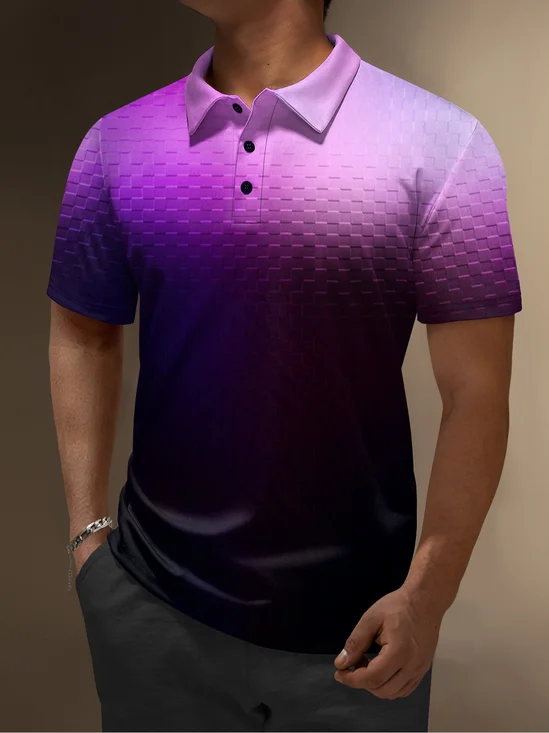 Hardaddy Moisture Wicking Golf Polo 3D Gradient Color Abstract Geometry