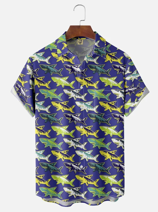 Hardaddy Moisture-Wicking Shark Print Shirt