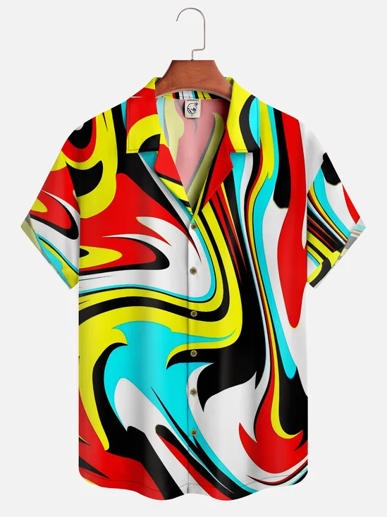 Moisture-wicking Abstract Art Hawaiian Shirt