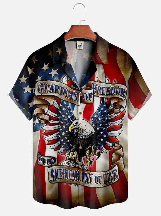 Hardaddy Moisture-wicking American Flag American Eagle Hawaiian Shirt