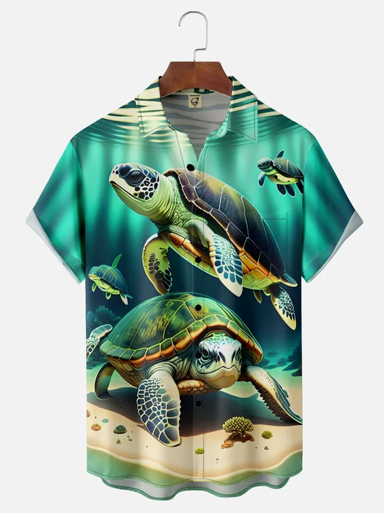 Hardaddy Marine Sea Turtle Moisture-wicking Hawaiian Shirt