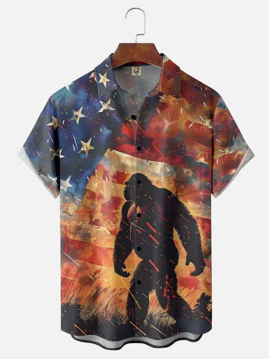 Hardaddy Independence Day National American Bigfoot Patriotic Wicking Shirt