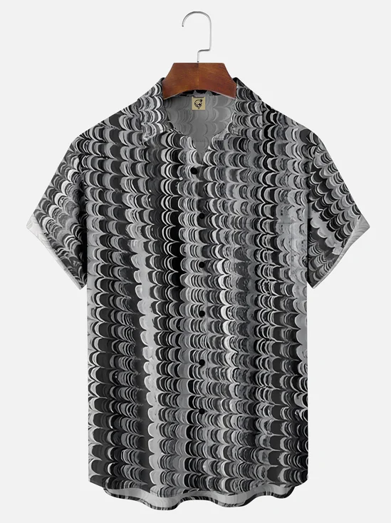 Hardaddy Moisture-wicking Abstract Art Chest Pocket Hawaiian Shirt