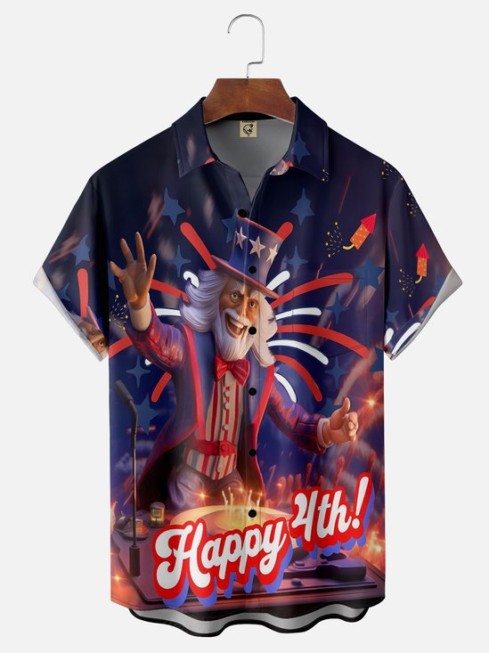 Hardaddy National American Independence Day Patriotic Wicking Hawaiian Shirt
