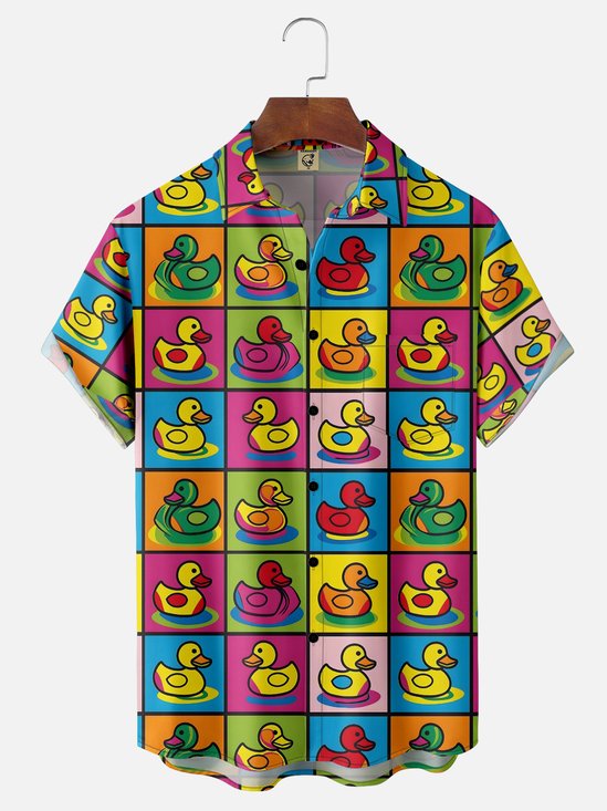 Hardaddy Moisture wicking Abstract Animal Duck Hawaiian Shirt