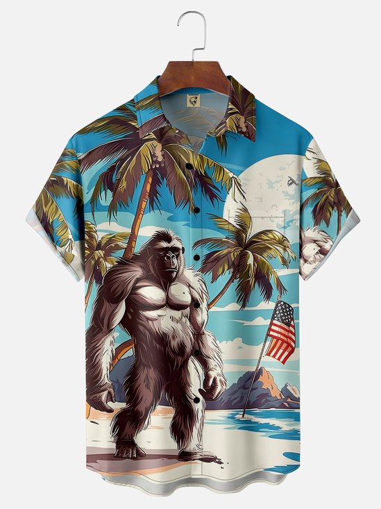 Hardaddy Moisture Wicking Coconut Tree Animal Hawaiian Shirt