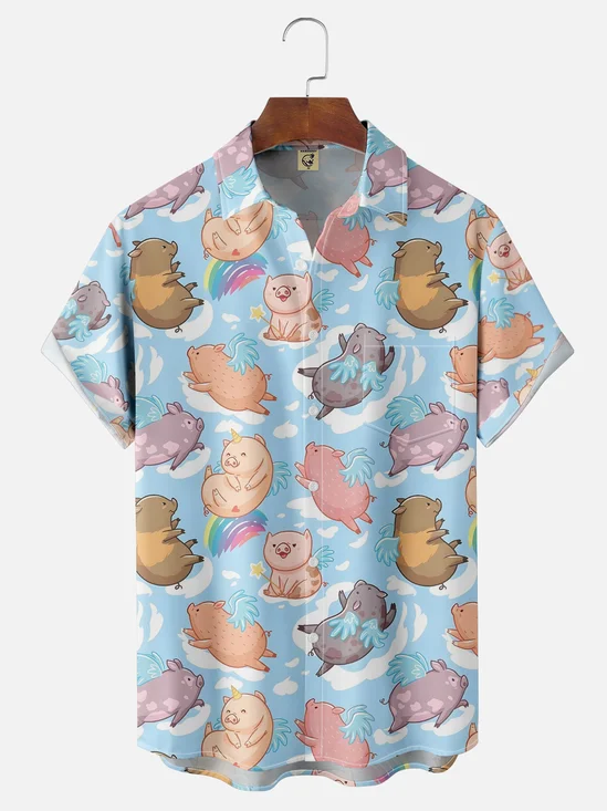 Moisture-Wicking Funny Pig Print Shirt