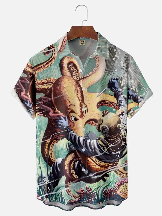 Moisture-Wicking Octopus Print Shirt