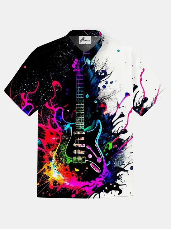 Moisture-wicking Art Music Guitar Hawaiian Shirt