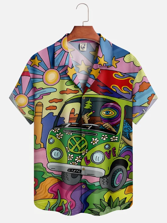 Moisture-wicking Hippie Hawaiian Shirt