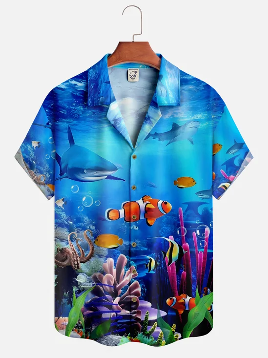 Moisture-wicking Marine Life Nemo Fish Aloha Shirt