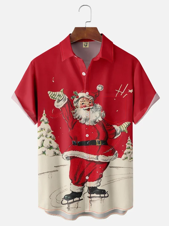 Christmas Santa Skating Up To 4XLT Shirt