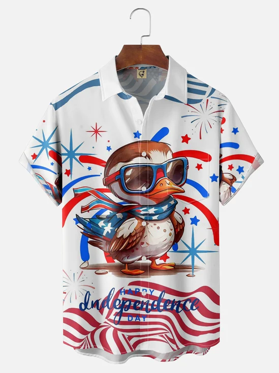 Moisture-wicking American Flag Eagle Hawaiian Shirt