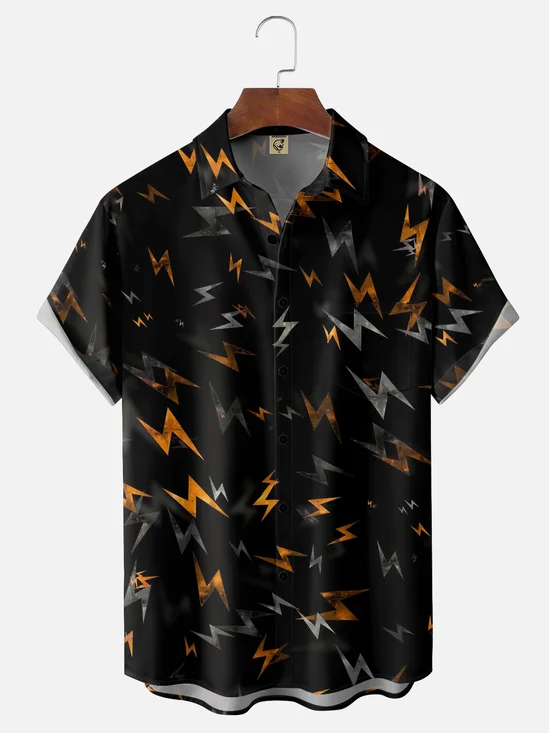 Moisture-Wicking Lightning Pattern Hawaiian Shirt