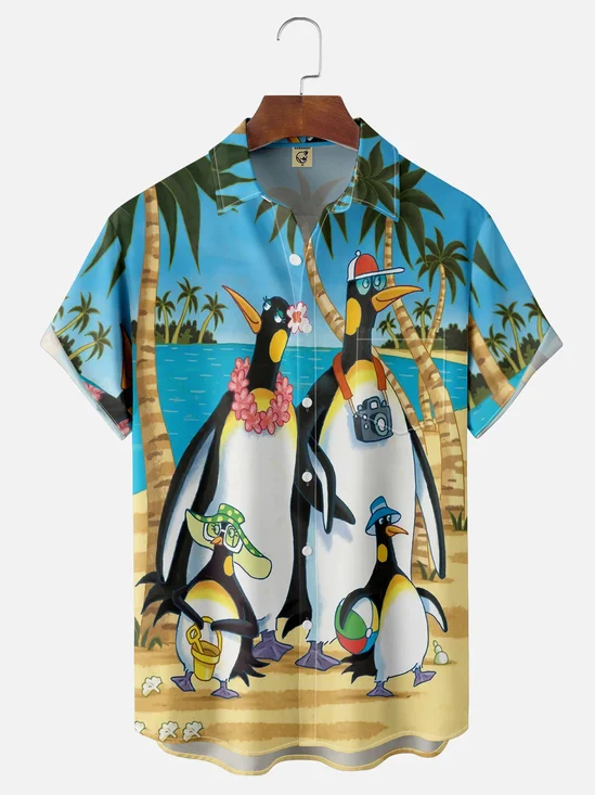 Moisture-wicking Penguin Resort Hawaiian Shirt