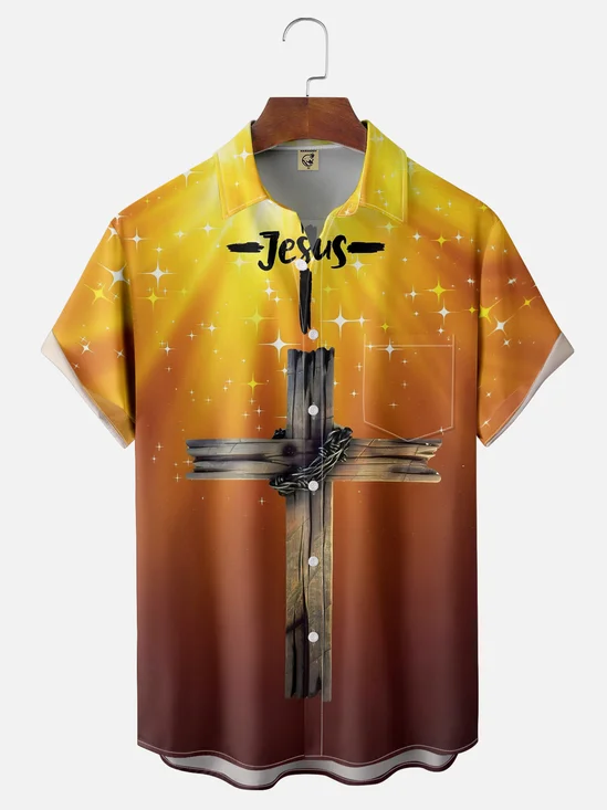 Moisture Wicking Jesus Cross Hawaiian Shirt