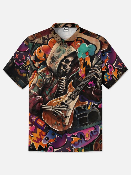 Tattoo Skull Guitar Funky Shirt Made of Moisture-wicking Fabric