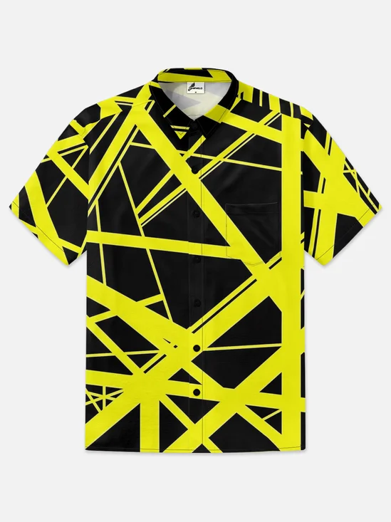 Rock Music Geometric Striped Quick Drying Shirt
