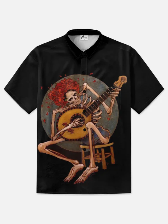 Moisture-wicking Skeleton Performer Hawaiian Shirt