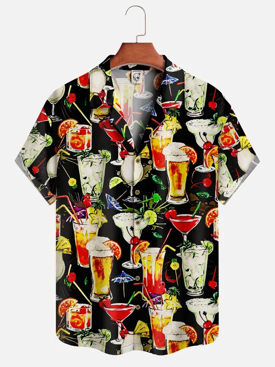 Moisture-wicking Cocktail Hawaiian Shirt