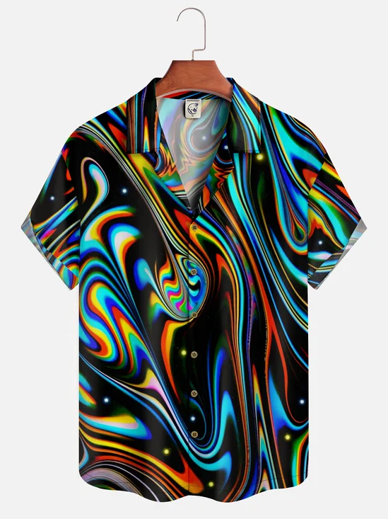 Moisture-wicking Breathable Abstract Art Aloha Shirt