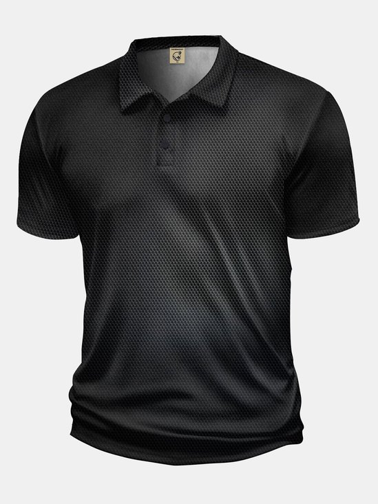 Moisture Wicking Golf Polo 3D Gradient Color Abstract Mechanical Geometry