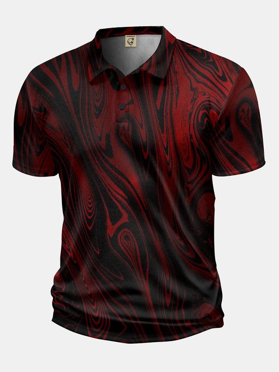 Moisture Wicking Golf Polo 3D Gradient Abstract Stripes