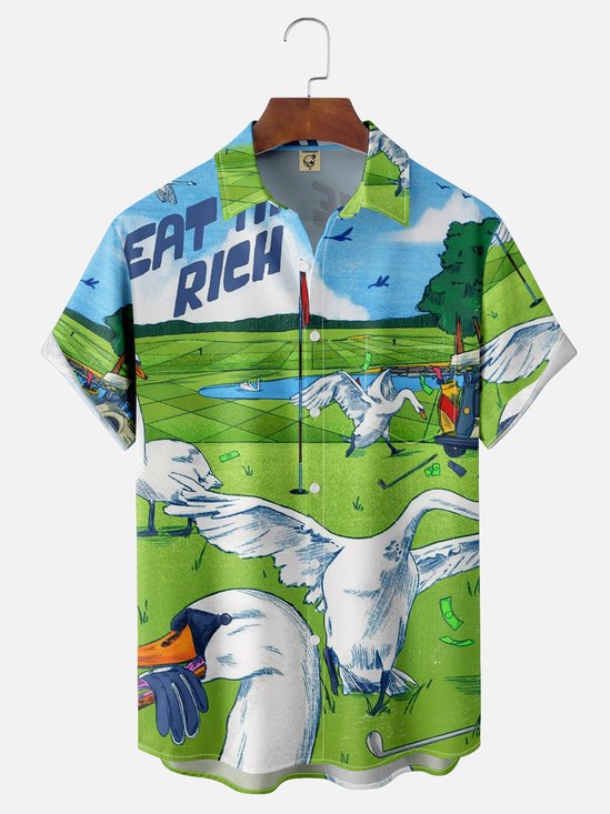 Moisture-wicking Golf Goose Hawaiian Shirt