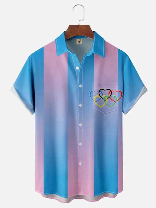Hardaddy Paris 2024 Summer Olympics Apparel Sports Wear Chest Pocket Hawaiian Shirt